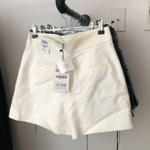 White High-Rise Shorts